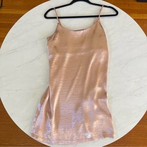 Pink satin slip dress